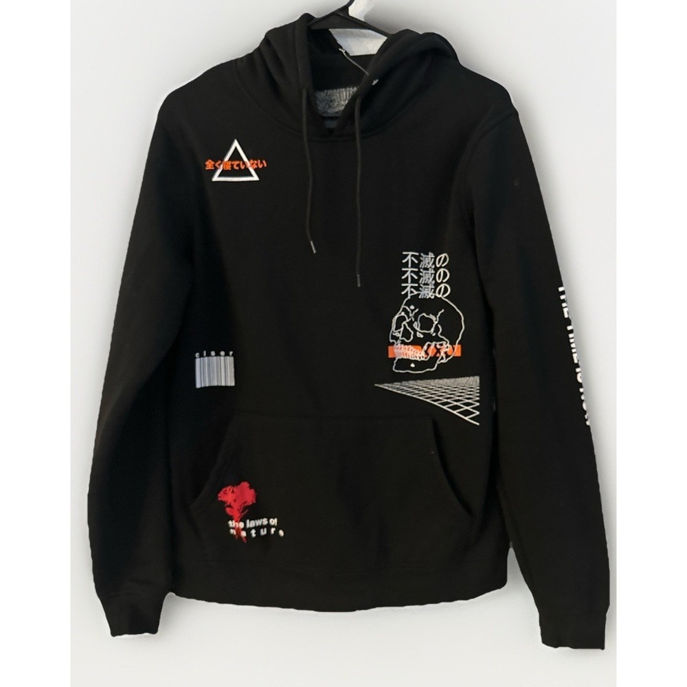 Brooklyn Cloth Men's Small Black Pullover Hoodie With Graphic Print S